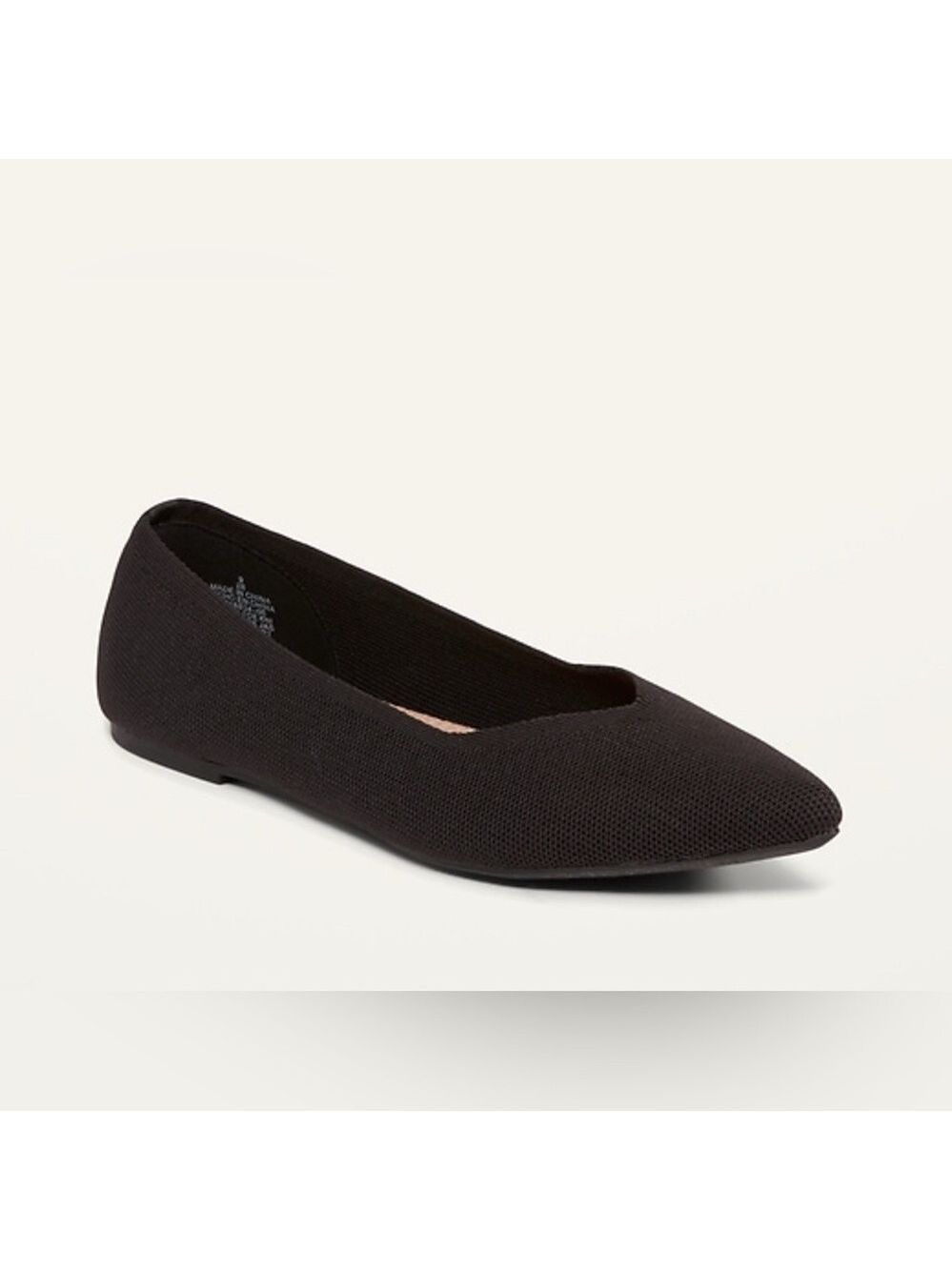 Old Navy Casual Black Jack Textured-Knit Pointy-Toe Ballet Flats Shoes 10